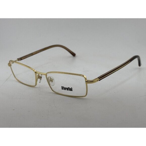 SFEROFLEX - 2523 108 51-17-135 Brown Gold Rectangle Eyeglass Frames - Picture 1 of 7